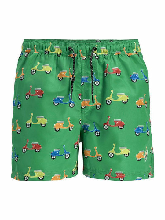 Men's Swimwear Shorts Green with Patterns