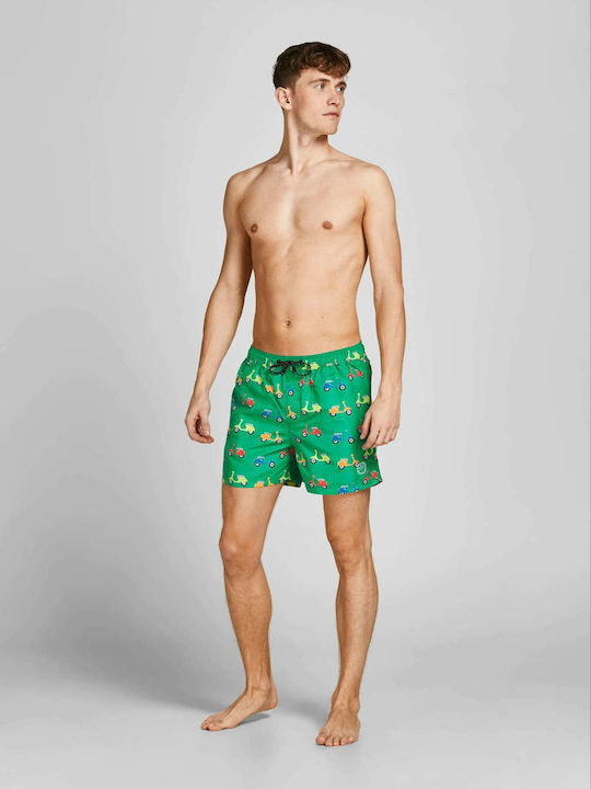 Men's Swimwear Shorts Green with Patterns
