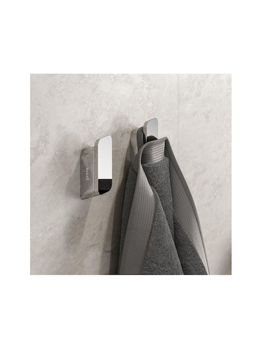 Geesa Single Wall-Mounted Bathroom Hook Silver