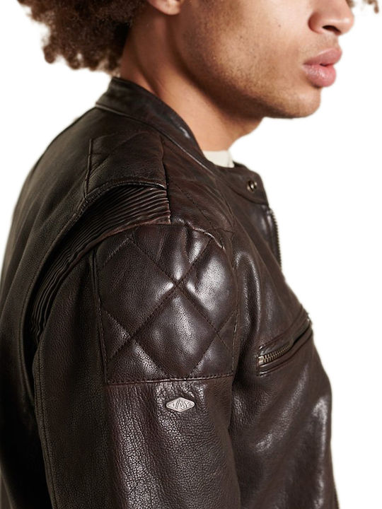 Moto Racer Lederjacke Jacke Biker Chocolate