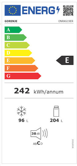 Gorenje Retro Ψυγειοκαταψύκτης 300lt Total NoFrost Υ194xΠ60xΒ66.1εκ. Κόκκινος Retro