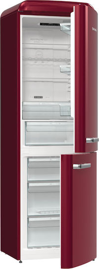 Gorenje Retro Ψυγειοκαταψύκτης 300lt Total NoFrost Υ194xΠ60xΒ66.1εκ. Κόκκινος Retro