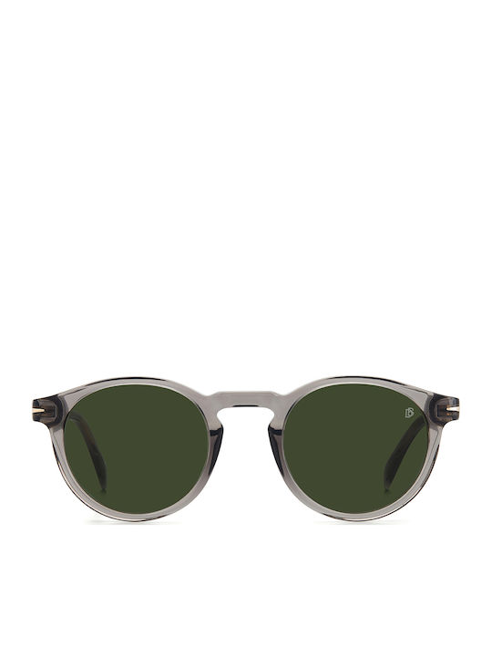 David Beckham Men's Sunglasses with Gray Plastic Frame and Green Lens DB 1036/S KB7/QT
