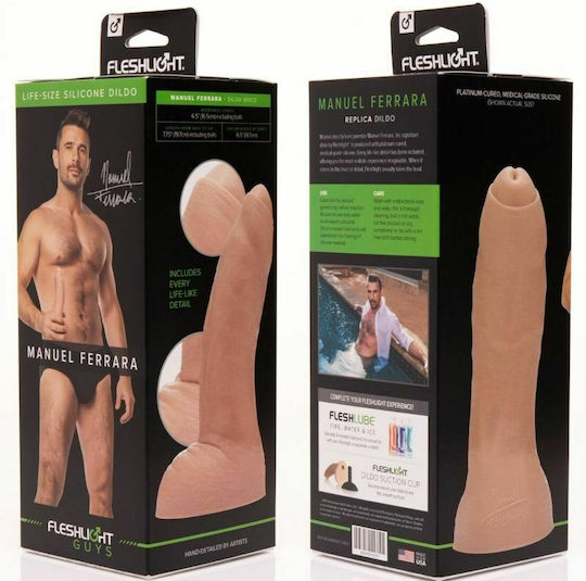Fleshlight Manuel Ferrara Realistic Dildo with Scrotum Flesh 20cm