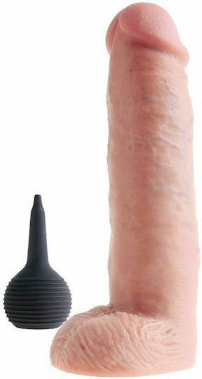King Cock King Cock Реалистично дилдо с Топки и Възможност за Еякулация Телесен 25см