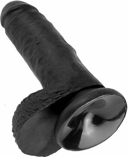 Pipedream Balls Ρεαλιστικό Dildo με Όρχεις και Βεντούζα Black 18cm