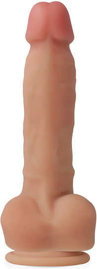 Cyber Silicock Ρεαλιστικό Dildo με Όρχεις και Βεντούζα Flesh 15.5cm