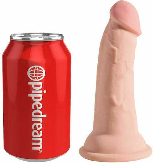 King Cock Triple Density Ρεαλιστικό Dildo με Όρχεις και Βεντούζα Flesh 13cm