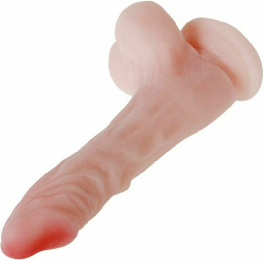 Baile Dildo realist cu Testicule și Ventuză Flesh 21.6cm