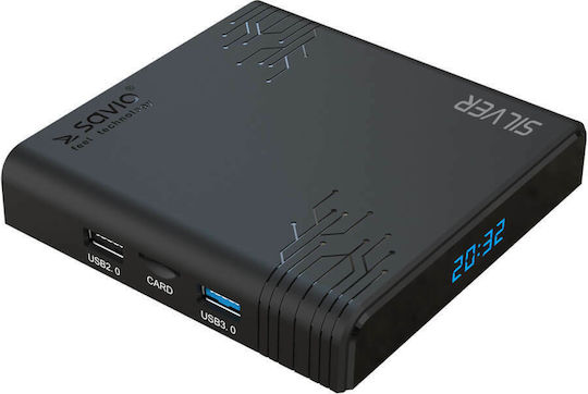 Savio TV Box TB-S01 8K UHD με WiFi USB 2.0 / USB 3.0 2GB RAM και 16GB Αποθηκευτικό Χώρο με Λειτουργικό Android 9.0