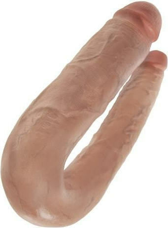 King Cock Large Double Trouble Διπλό Dildo Tan 18cm