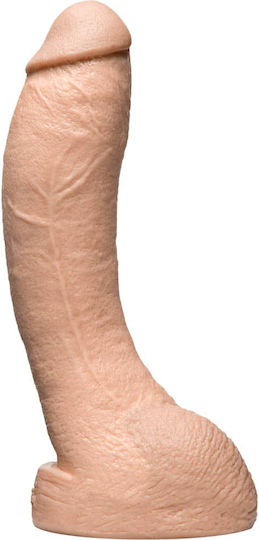 Doc Johnson Realistic Stryker Vac-U-Lock Dildo realist cu Scrotum Vanilie 24cm