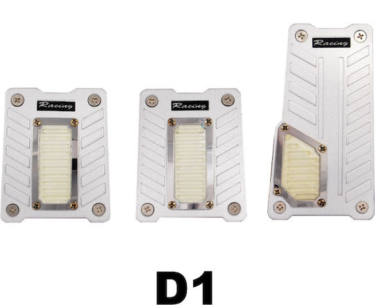 Autoline "C1" Car Pedal Set Illuminated Universal White 3pcs