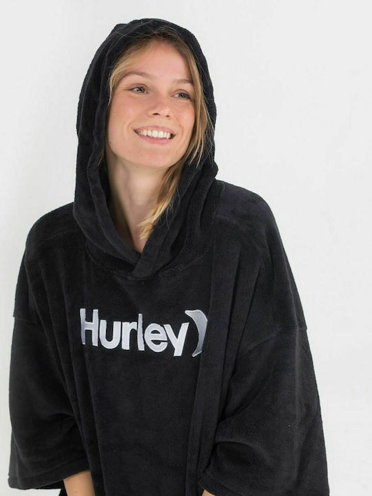 Hurley One & Only Πόντσο Θαλάσσης από Μικροΐνες Μαύρο