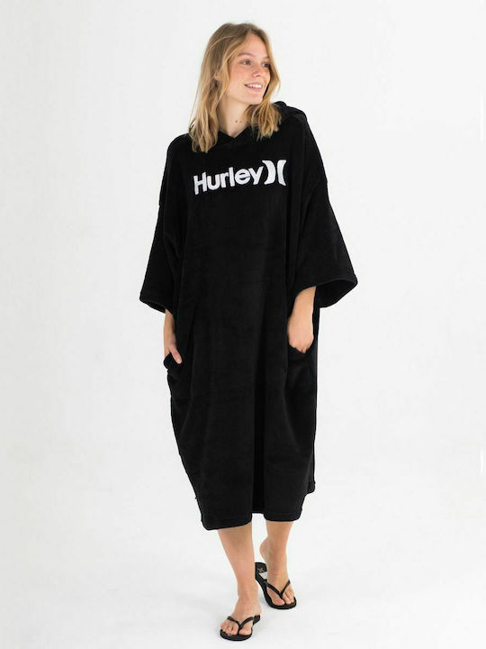 Hurley One & Only Πόντσο Θαλάσσης από Μικροΐνες Μαύρο