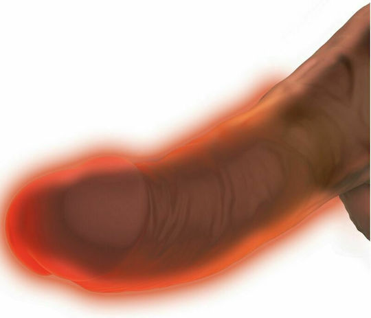 King Cock Triple Threat Realistic Vibrator Thrusting Cock with Balls 19cm Brown