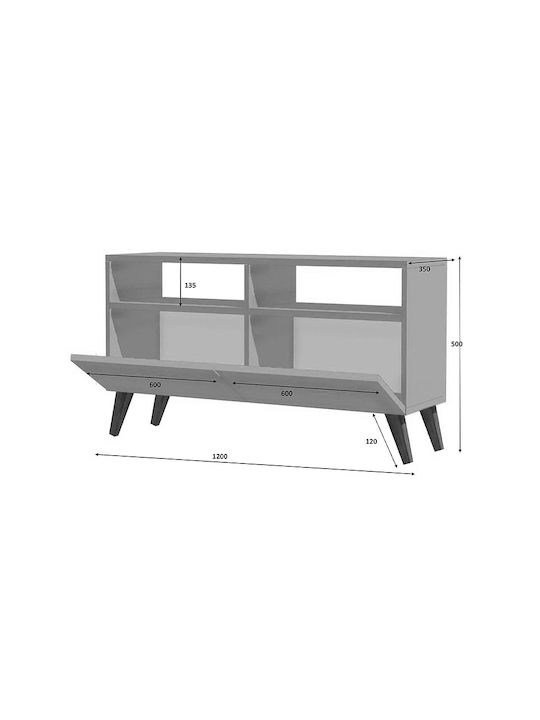 TV Stand Encoy Sonoma - White L120xD35xH50cm