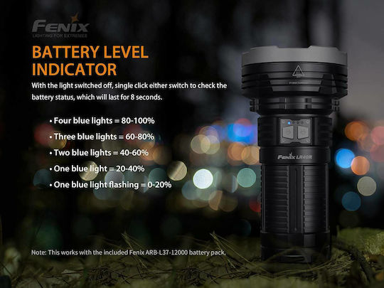 Fenix Lumină de lucru și de sit, cu baterie Lanterne cu led Lanternă LED IP68 cu Luminozitate Maximă 12000lm LR40R 4x18650 Negru