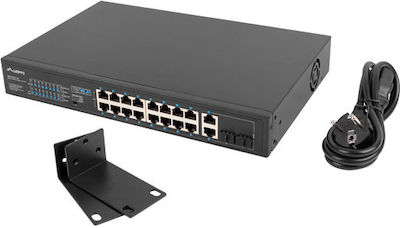 Lanberg RSFE-16P-2C-150 Unmanaged L2 PoE+ Switch με 16 Θύρες Gigabit (1Gbps) Ethernet και 2 SFP Θύρες