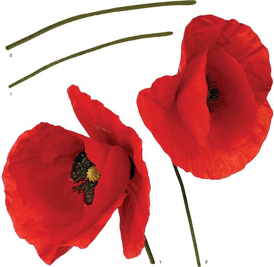 Decorative Wall Sticker Poppies 1 Piece Ango