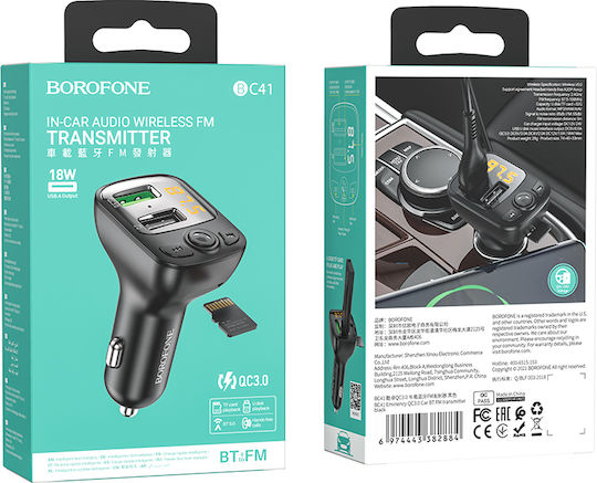 Borofone FM Transmitter Αυτοκινήτου BC41 mit Bluetooth / USB