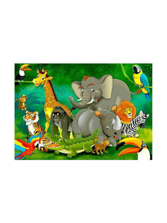 Polihome Peel & Stick Kids Wallpaper Colourful Safari L147xH105cm