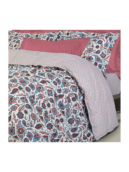 Greenwich Polo Club Duvet Cover Set Cotton Queen with 2 Pillowcases 220x240 2119 Beige / Blue / Bordeaux