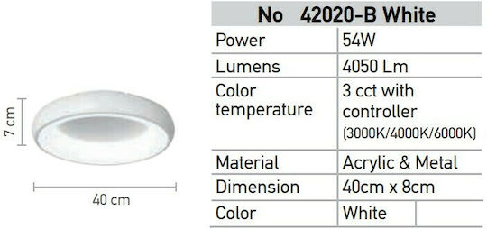 Inlight Πλαφονιέρα 40εκ. LED με Τηλεχειριστήριο Inlight Πλαφονιέρα 40εκ. LED με Τηλεχειριστήριο