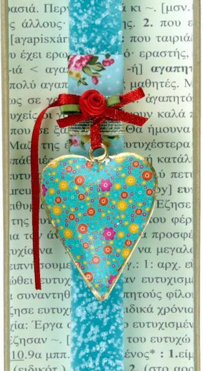 Easter Candle Square with Box Heart Floral Veraman Floral Veraman Blue