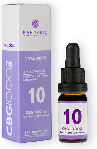 KannaBio Vital Έλαιο Κάνναβης σε Σταγόνες 1000mg με 10% CBG 10ml