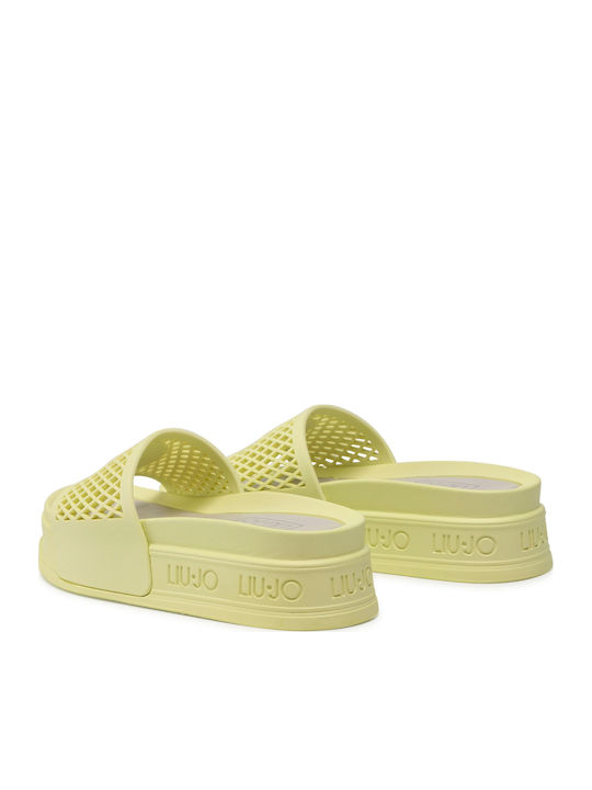 Women's Platform Slides Lemon