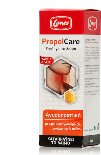 Lanes PropolCare Спрей с прополис, глицириза, евкалипт и бор без Глутен 30мл