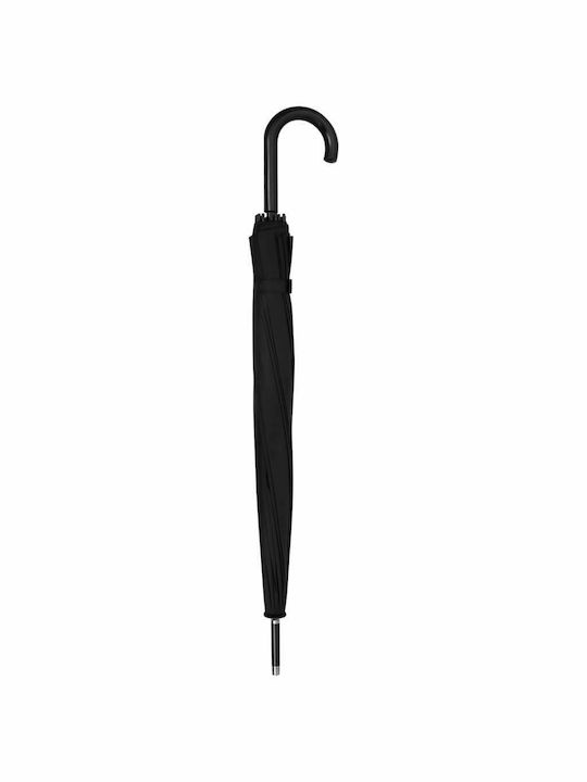 vidaXL Automatic Umbrella with Walking Stick Black