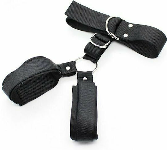 Dream Love OhMama! Fetish Collar With Wrist Restraints Σετ για Δέσιμο Λαιμού & Άκρων Black