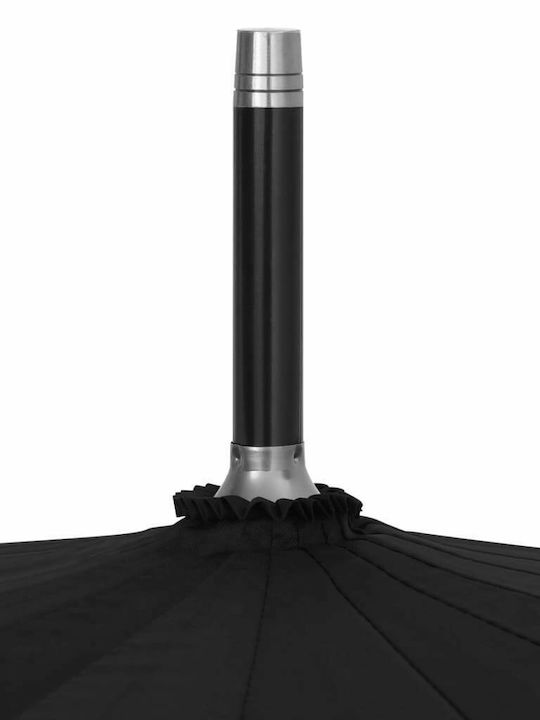 vidaXL Automatic Umbrella with Walking Stick Black