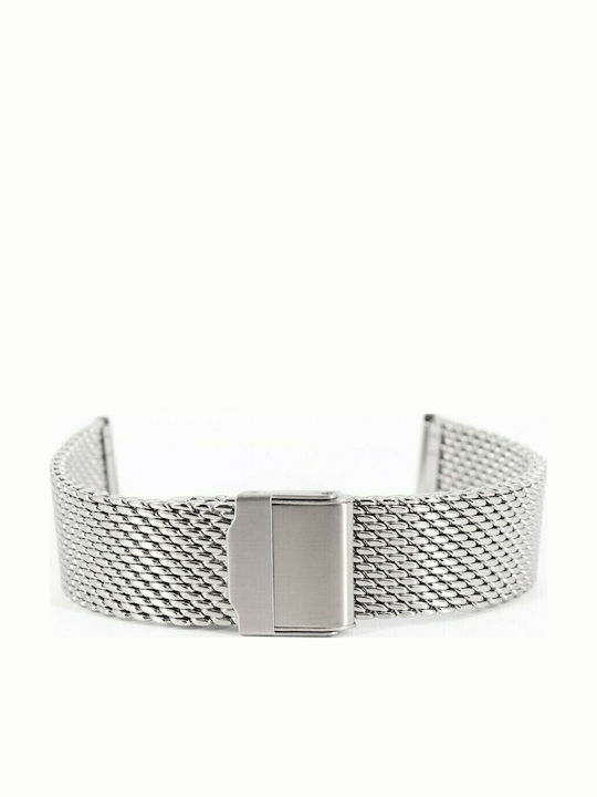 Vitopoulos Mesh Milanese Μεταλλικό Μπρασελέ Ασημί 24mm