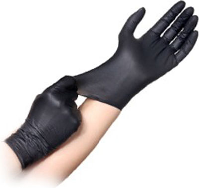 Filoskin Black Style Γάντια Νιτριλίου Χωρίς Πούδρα σε Μαύρο Χρώμα 100τμχ