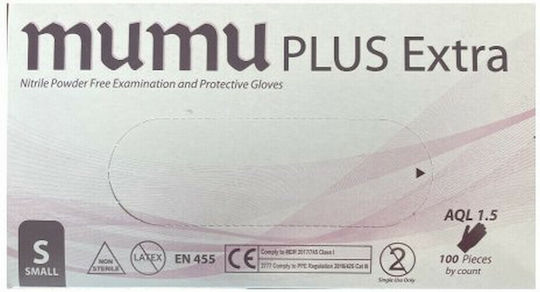 My Medikal Mumu Plus Extra Nitrile Examination Gloves Powder Free Blue 100pcs