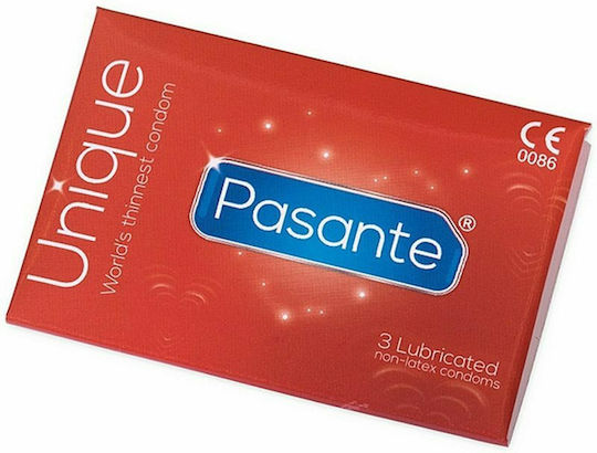 Pasante Προφυλακτικά Unique 3τμχ 60mm Λεπτά για Φυσική Αίσθηση