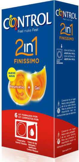 Control Feel Make Feel Prezervative 2 In 1 Finissimo Original 6 Buc Subțiri Pentru Senzație Naturală 54mm