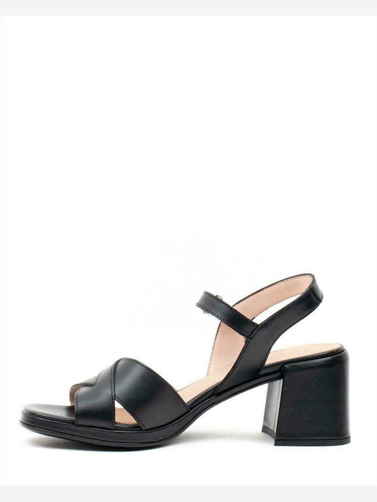 Wonders Leather Women's Sandals Iseo Black