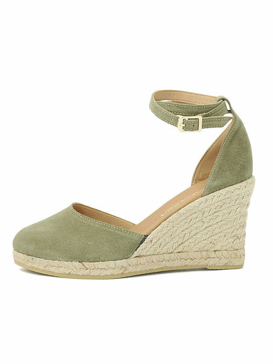 Ragazza Damenplattformen im Espadrilles-Stil Olive