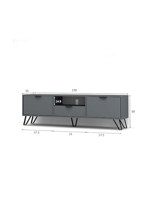 Stand TV Jasmine Gri L170xA35xÎ50cm