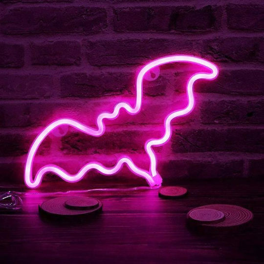 Neon Διακοσμητικό Φωτιστικό Νυχτερίδα LED 36x18εκ.