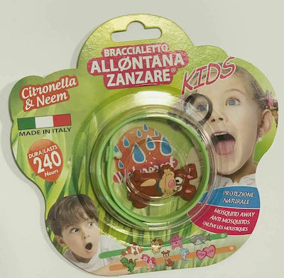 Brand Italia Mosquito Away Repelent pentru insecte Bandă Citronella și Neem pentru copii Dark Green