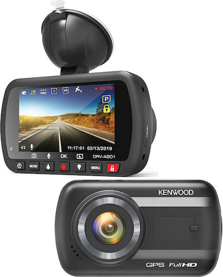 Kenwood Камера DVR за автомобил 1080P със дисплей 7" Wi-Fi GPS