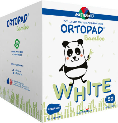 Master Aid Ortopad Bamboo White Οφθαλμικά Επιθέματα για Παιδιά 85x59mm 50τμχ