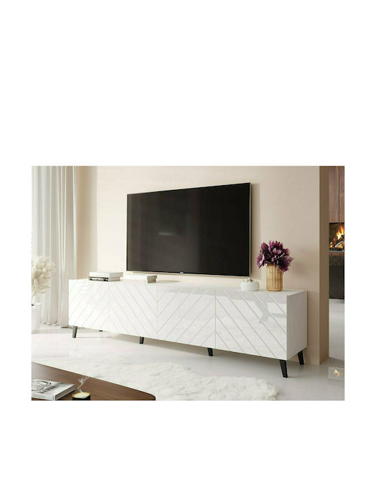 TV Stand Wooden Abeto Plus White L200xW42xH52cm