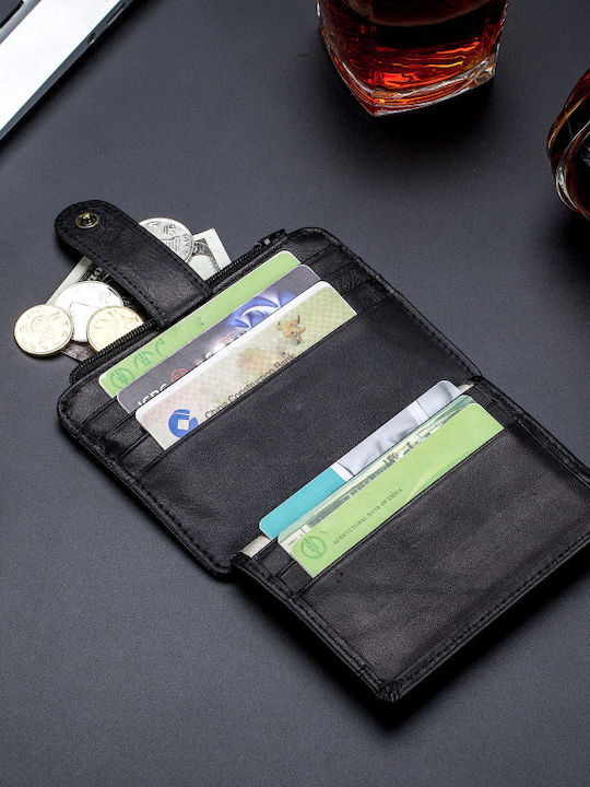 Leather Men's Wallet Classic with RFID Black