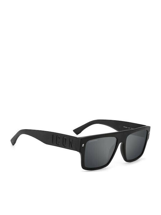 Dsquared2 Men's Sunglasses with Black Metal Frame and Black Mirror Lens 0003S 003/T4
